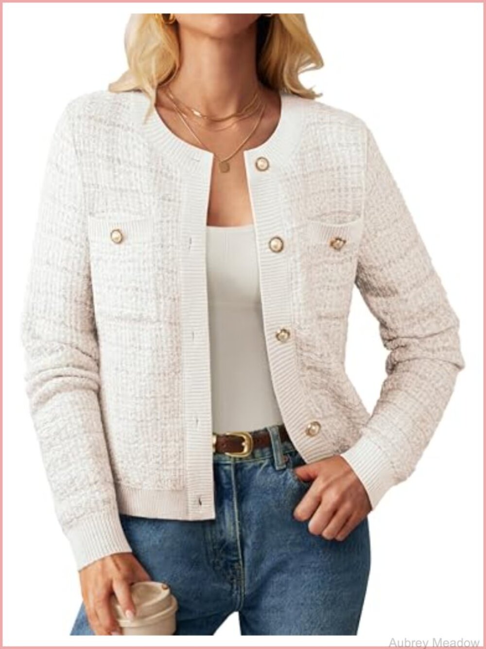Women's Cardigan Sweater Button Knit Jacket Long Sleeve
